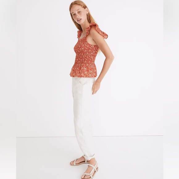 Madewell Lucie Smocked Peplum Top in Piazza Floral - Picture 4 of 5